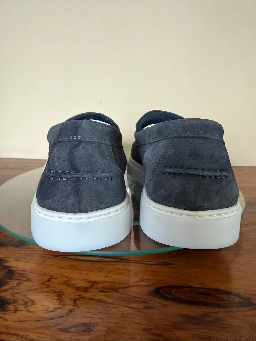 Massimo Dutti Grey Split Suede Leather Loafers - Size US 9